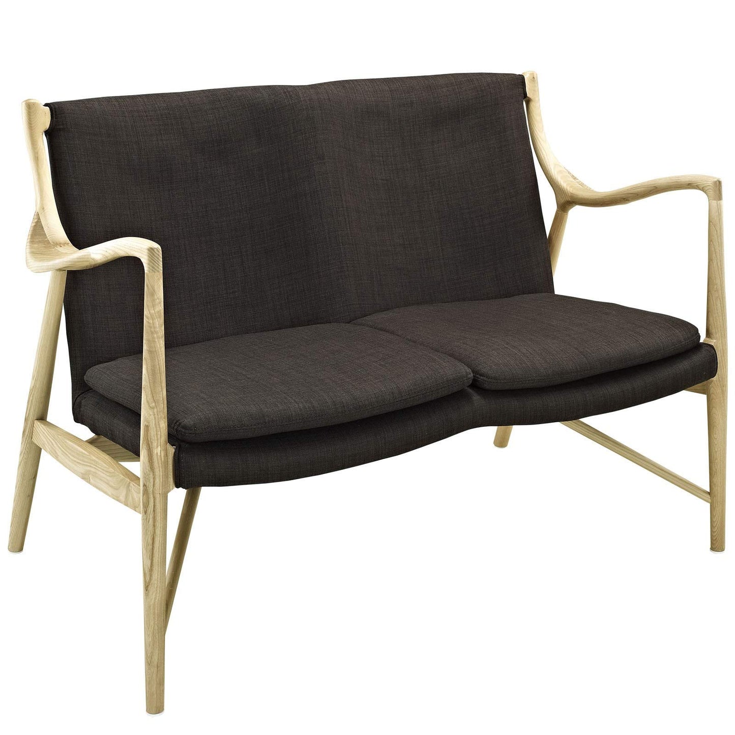 sofas | CasaFoyer Modernist Makeshift Collection | Durable & Comfortable Loveseat | Padded Leather Seat | Ash Wood Frame | Natural Brown | casafoyer.myshopify.com