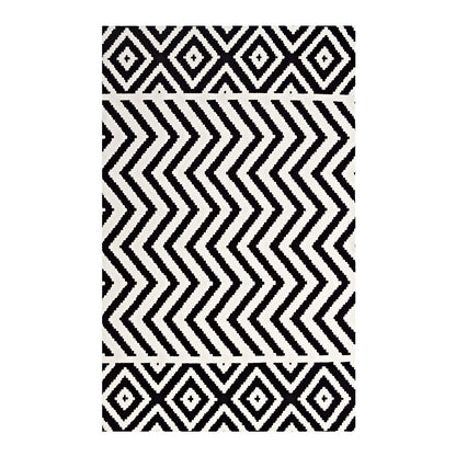 Carpet & Rugs | CasaFoyer Ailani Geometric Chevron and Diamond Area Rug | Modern Design | Soft Polyester Microfiber | Jute Fabric Bottom | Stain-Resistant | Easy to Maintain | 8x10 Black and White | casafoyer.myshopify.com