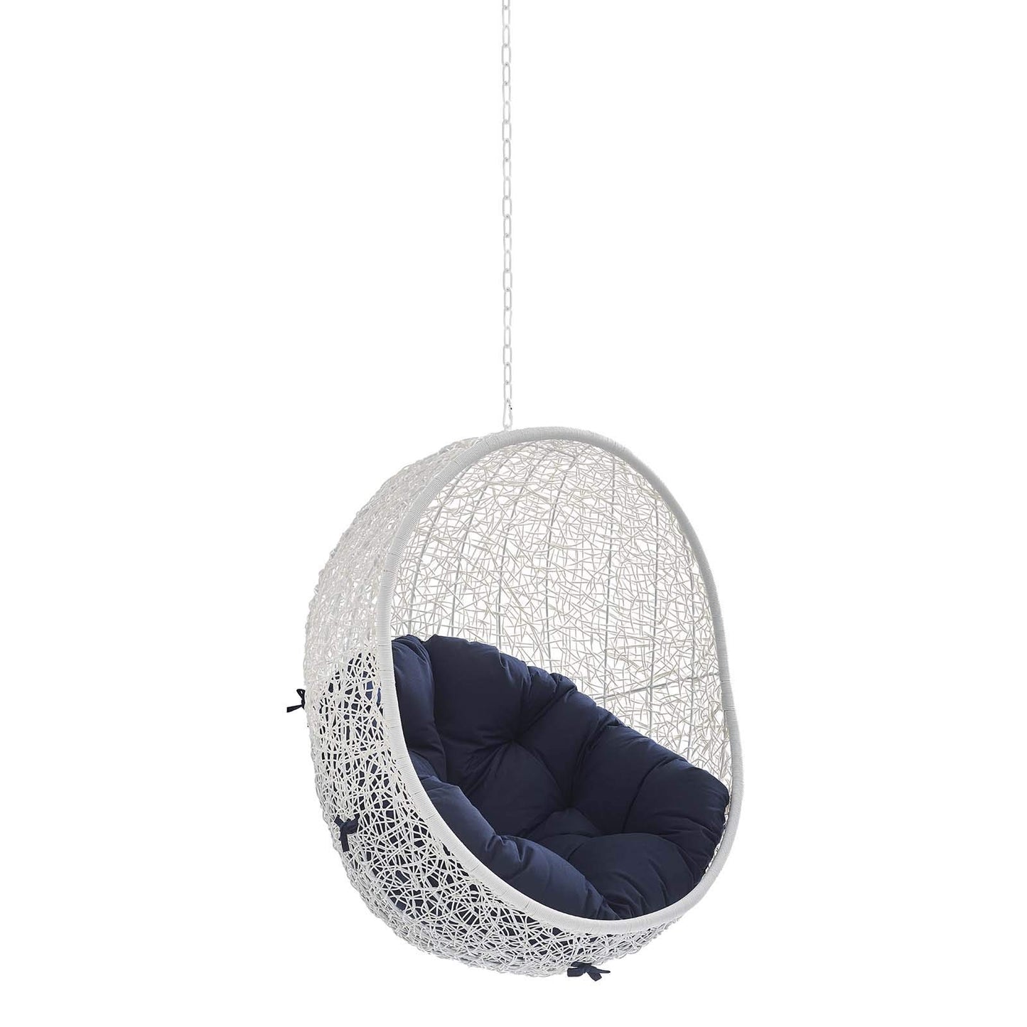 porch swings | Ergode Hide Outdoor Patio Swing Chair | Synthetic Rattan Weave | Sunbrella Fabric Cushion | Powder-Coated Steel Frame | Adjustable Steel Chain | Weather-Resistant | UV Protection | White Navy | casafoyer.myshopify.com