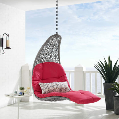 executive chairs | CasaFoyer Landscape Outdoor Patio Hanging Chaise Lounge Swing Chair | Stylish Gray & Tan Rattan Weave | Durable All-Weather Cushion | Contemporary Design | Perfect for Patio, Backyard, Porch, Poolside | casafoyer.myshopify.com