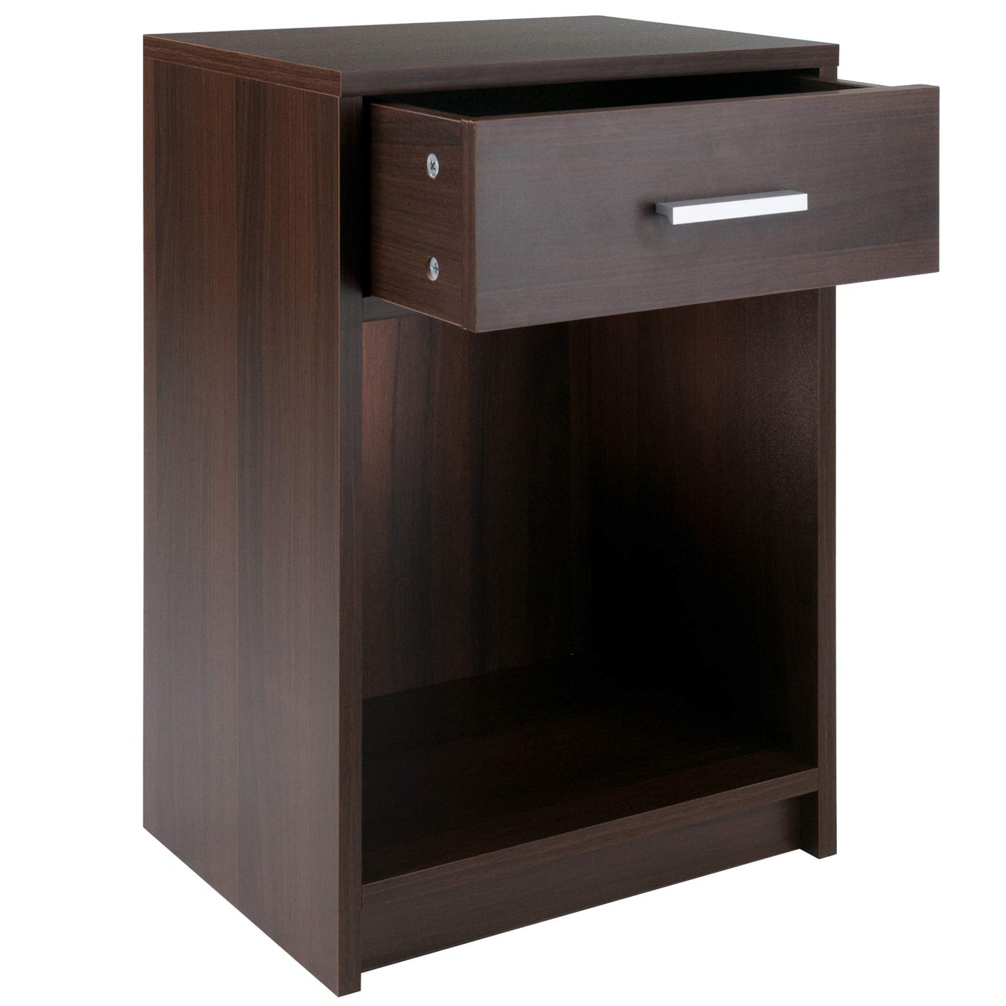 TABLE | Ergode  Wood Rennick 1-Drawer Accent Table | Sleek & Modern Design | Bedside Table | Mini-Bookshelf | Printer Stand | Cocoa Finish | Easy Assembly | casafoyer.myshopify.com