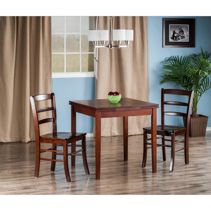 childrens table and chair sets | CasaFoyer Pulman Extension Table Set | 2 Benjamin Ladder Back Chairs | Solid Wood | Walnut Finish | Versatile & Durable | Ideal for Dining & Games | Compact Design | Easy Assembly | 48W x 29.9D x 29.2H | casafoyer.myshopify.com