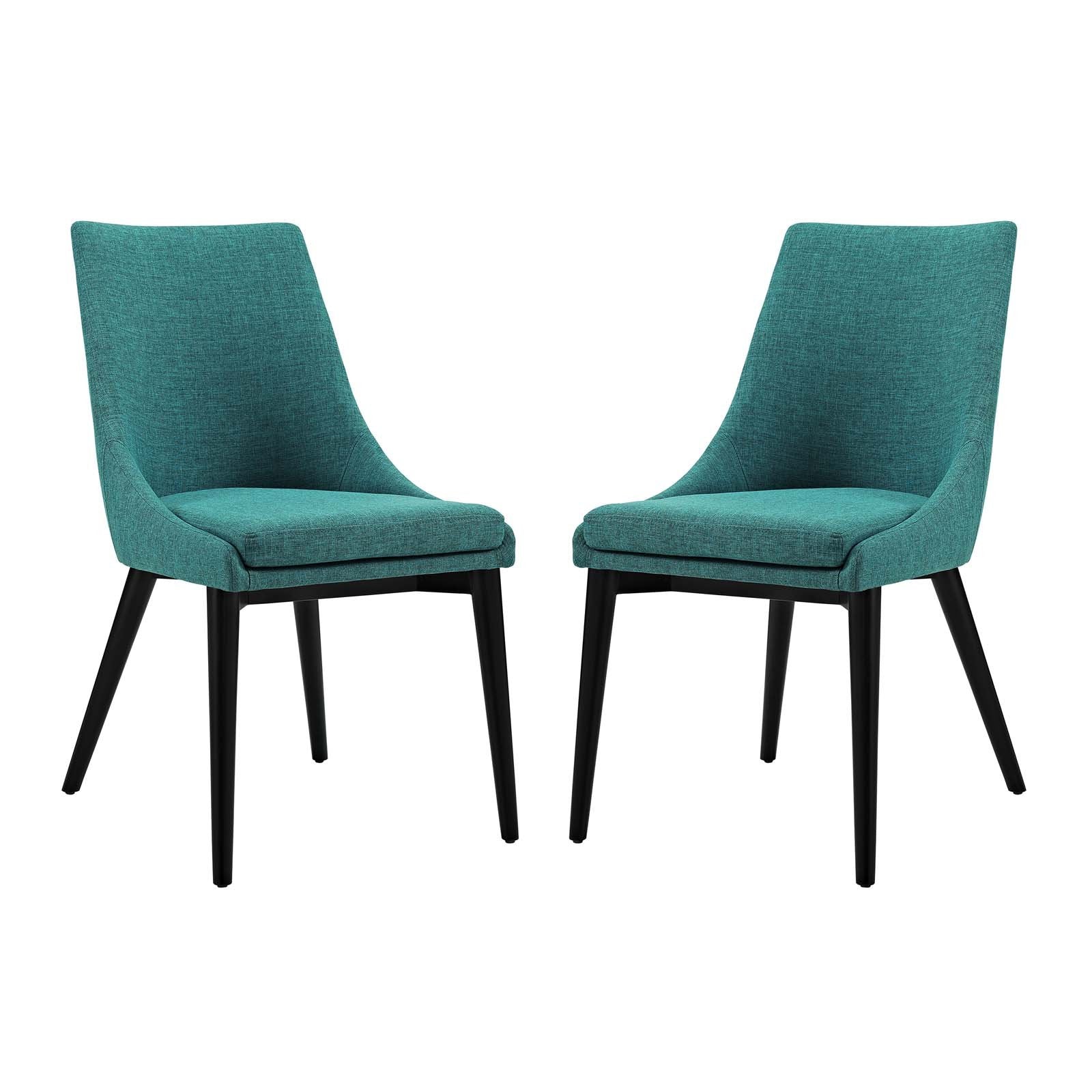 home office desk chairs | CasaFoyer Viscount Side Chair Set of 2 | Elegant Upholstered Dining Chairs with Plush Foam Padding & Tapered Wood Legs | Teal | casafoyer.myshopify.com