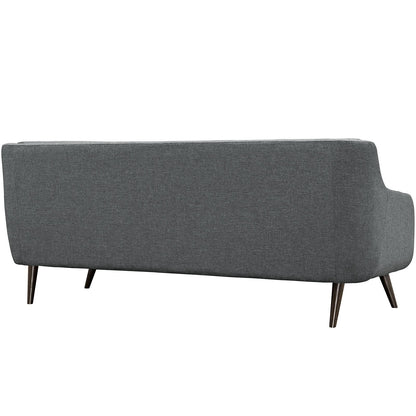 sofas | CasaFoyer Verve Mid-Century Upholstered Sofa - Gray | Dense Foam Cushioning | Espresso Stained Wood Legs | Ideal for Living Rooms, Lounges, and Reception Areas | casafoyer.myshopify.com