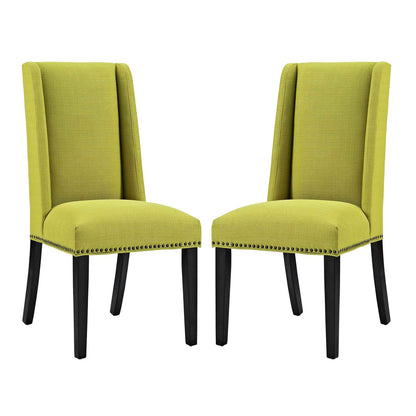 home office desk chairs | CasaFoyer Baron Dining Chair Set of 2 | Upholstered with Nailhead Trim | Solid Wood Frame | Contemporary Furniture | casafoyer.myshopify.com
