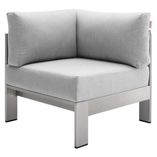 sofas | CasaFoyer Shore Outdoor Aluminum Corner Sofa | Weatherproof | Sunbrella Fabric | Sturdy Frame | Perfect for Outdoor Relaxation | Silver Gray | casafoyer.myshopify.com
