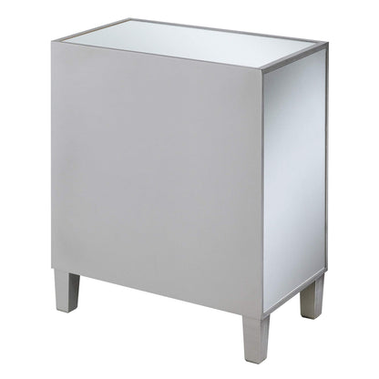 TABLE | Gold Coast BettyB Mirrored 3 Drawer End Table | Elegant Home Decor | Glamorous Style | MDF & Mirror Construction | Tapered Feet | Engraved X Detailing | Faux Crystal Rosette Knobs | Easy Assembly | Gold Coast Collection | casafoyer.myshopify.com