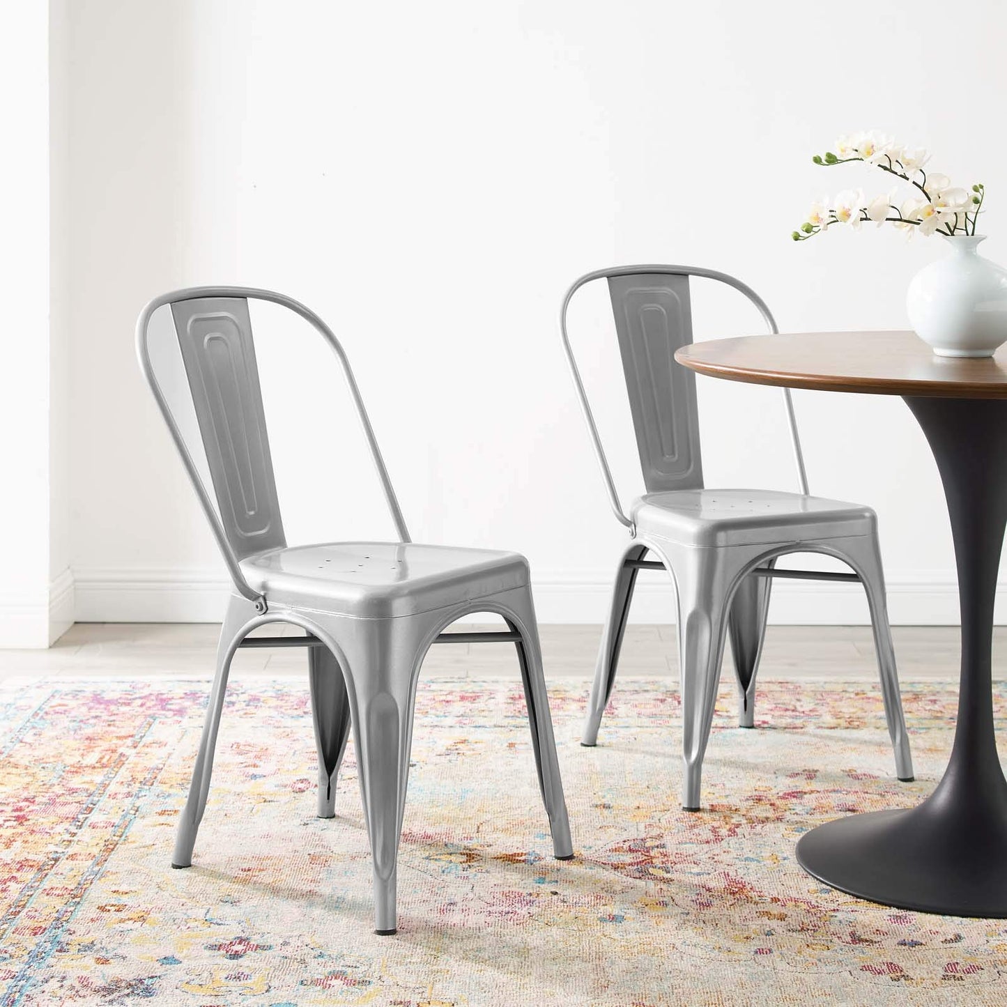 home office desk chairs | CasaFoyer Promenade Bistro Dining Side Chair Set of 2 | Steel Finish | Timeless Charm | Sleek Contemporary Design | Supports up to 331 lbs. | casafoyer.myshopify.com