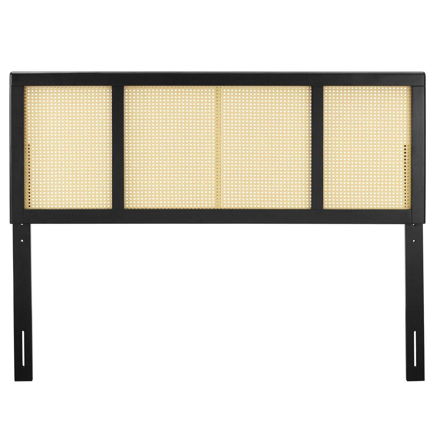 Bed | CasaFoyer Delmare Cane Woven Rattan Full Headboard | Mid-Century Modern Tropical Style | Natural Wood Frame | Interchangeable with Billie and Margo Collections | Solid Rubberwood | Durable | Customizable Furniture | Assembly Required | casafoyer.myshopify.com