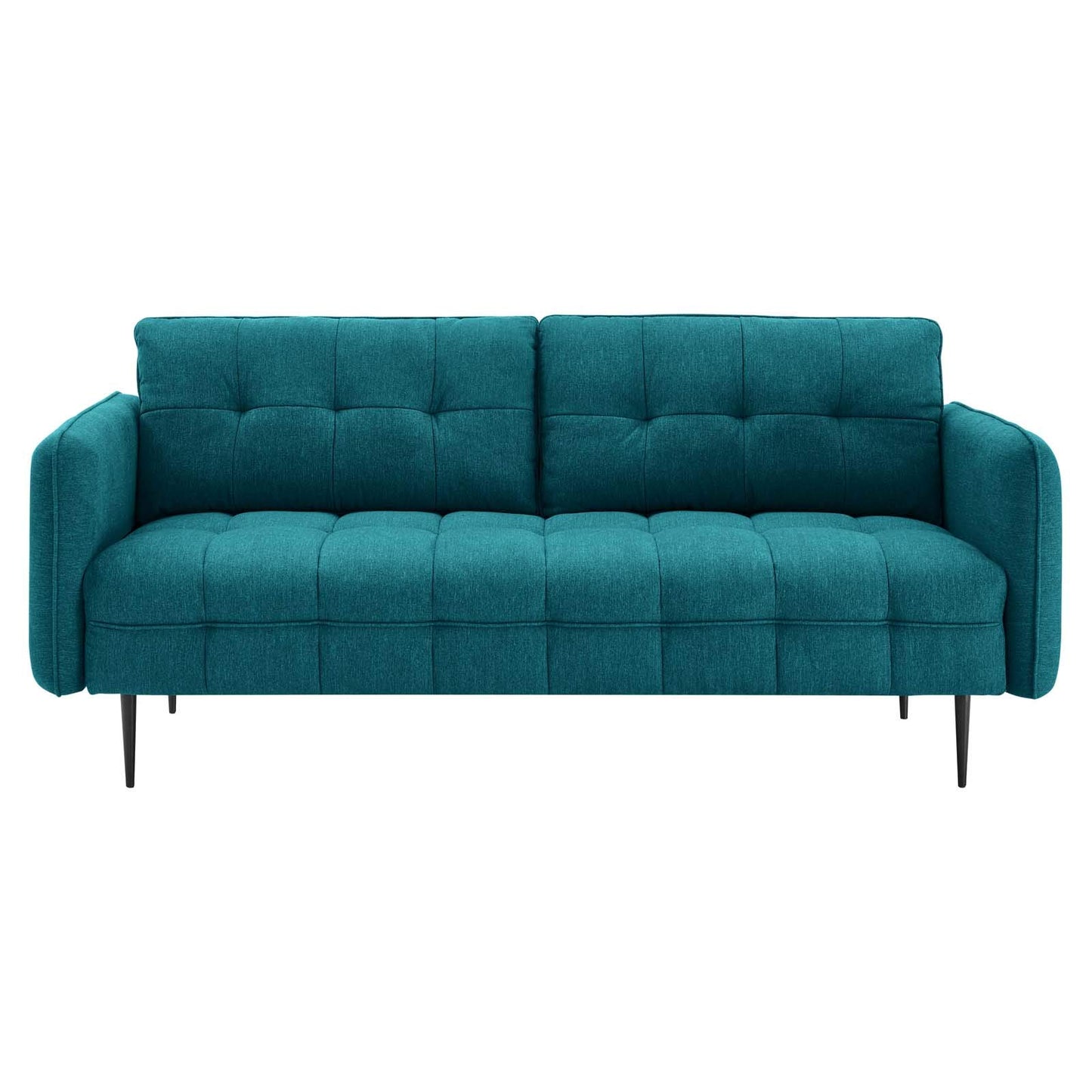 sofas | CasaFoyer Cameron Tufted Fabric Sofa | Contemporary Charm | Mid-Century Design | Soft Polyester | Comfortable Seating | Solid Wood Frame | Easy Assembly | Teal | casafoyer.myshopify.com