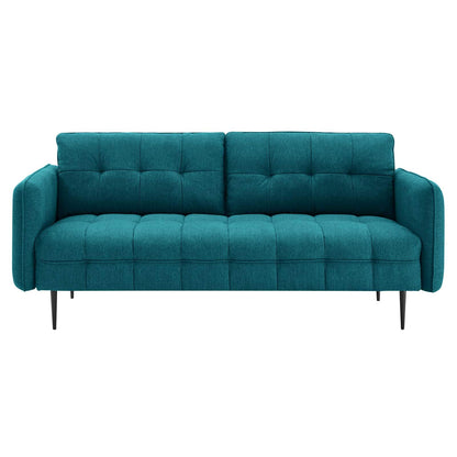 sofas | CasaFoyer Cameron Tufted Fabric Sofa | Contemporary Charm | Mid-Century Design | Soft Polyester | Comfortable Seating | Solid Wood Frame | Easy Assembly | Teal | casafoyer.myshopify.com
