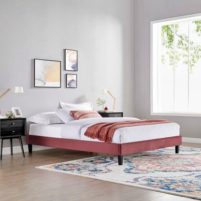 adjustable bed bases | CasaFoyer Reign Performance Velvet King Platform Bed Frame | Stain-Resistant Luxury Upholstered Bed | Poplar Wood Slat Support System | Dusty Rose | casafoyer.myshopify.com