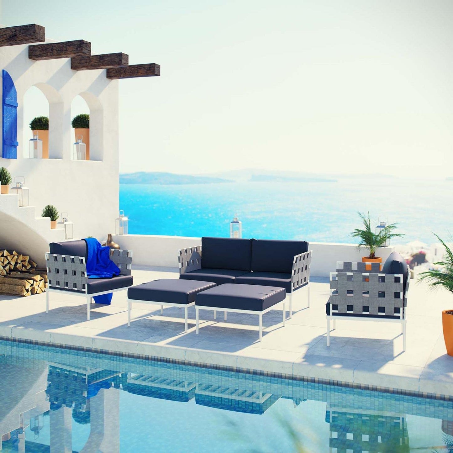 executive chairs | CasaFoyer Harmony Outdoor Patio Sectional Sofa Furniture Set | All-Weather Waterproof | Modern Design | Machine Washable Cushions | Tempered Glass Top Tables | casafoyer.myshopify.com