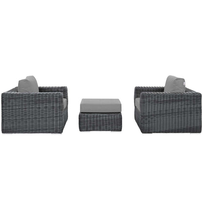 Patio Furniture Sets | Summon Outdoor Patio Sectional Sofa Set | Two-Tone Rattan | Sunbrella Cushions | Aluminum Frame | Perfect for Patio, Backyard, Poolside | casafoyer.myshopify.com