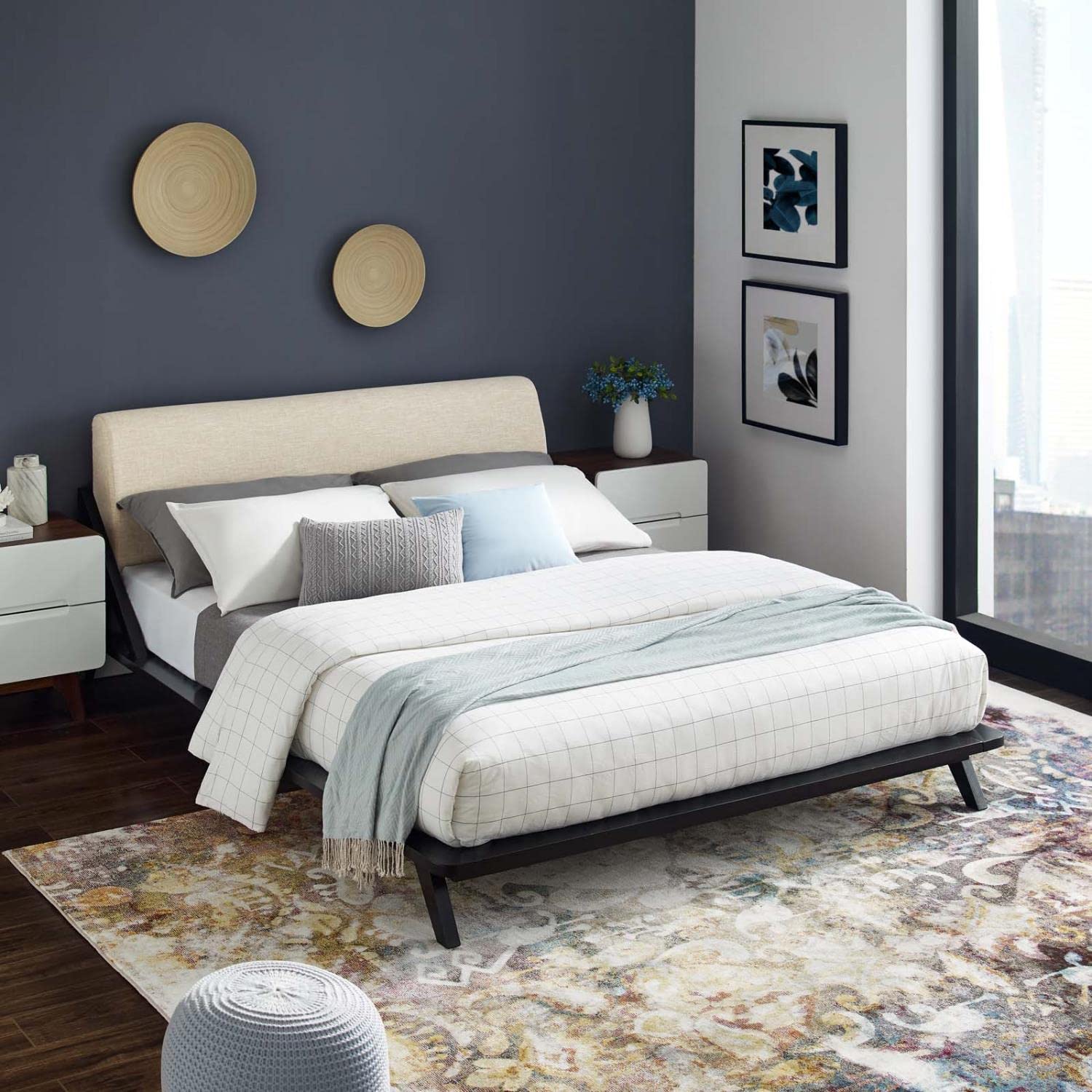 adjustable bed bases | CasaFoyer Luella Queen Platform Bed | Sled Design | Premium Upholstery | Solid Wood Frame | Slatted Support System | Fits Memory Foam, Innerspring, Latex, Hybrid Mattresses | 800 lbs Capacity | Complete Sleep Experience | casafoyer.myshopify.com