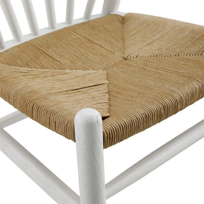 home office desk chairs | CasaFoyer Flourish Dining Side Chair | Scandinavian Elegance | Curved Back | Wooden Legs | Spindles | Paper Rope Seat | Sturdy Frame | Versatile Design | casafoyer.myshopify.com
