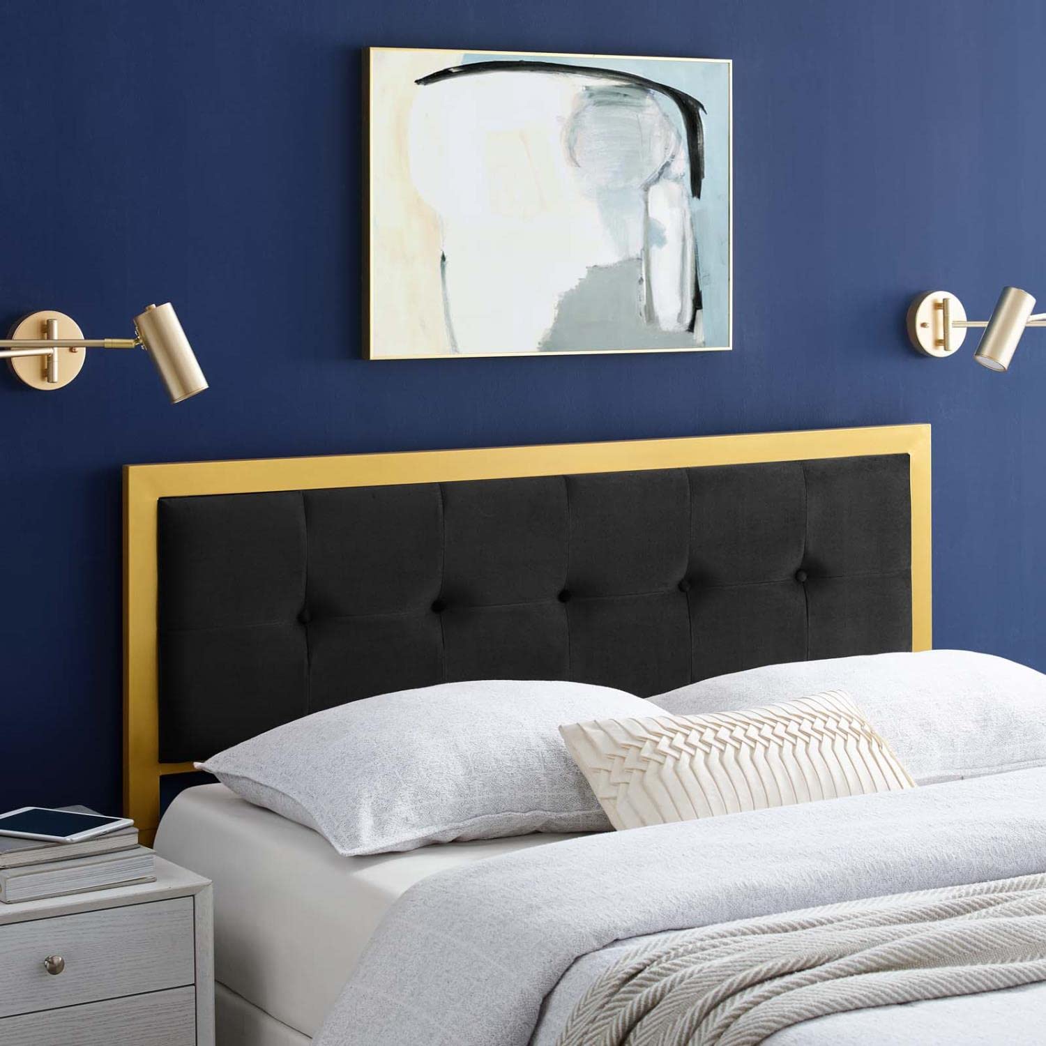headboards | CasaFoyer Teagan Tufted Performance Velvet King Headboard | Vintage Modern Elegance | Glamorous Deco Style | Soft & Stain-Resistant | Durable Metal Frame | casafoyer.myshopify.com