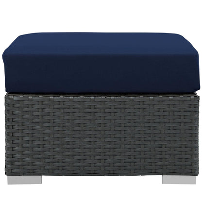 ottomans | Sojourn Outdoor Patio Ottoman | Sturdy & Versatile Seating | Sunbrella Fabric Cushions | UV Protection | casafoyer.myshopify.com