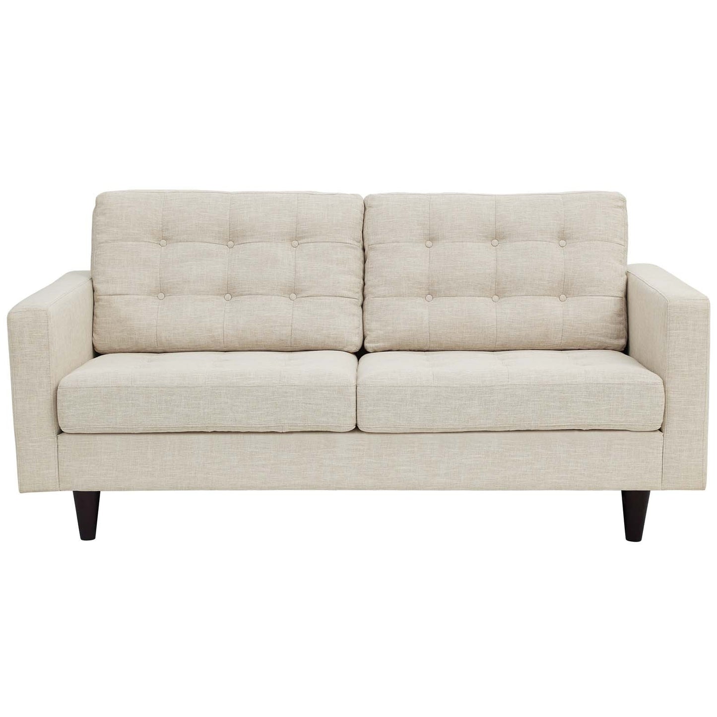 ottomans | CasaFoyer Empress Exquisite Design Tufted Loveseat | Luxurious Cushions | Elegant Armrests | Solid Wood Legs | Floor Protection | Beige | casafoyer.myshopify.com