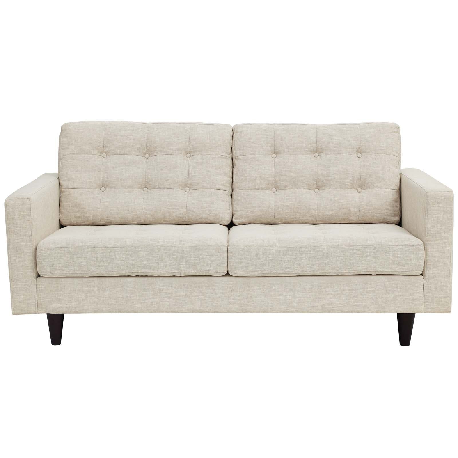 ottomans | CasaFoyer Empress Exquisite Design Tufted Loveseat | Luxurious Cushions | Elegant Armrests | Solid Wood Legs | Floor Protection | Beige | casafoyer.myshopify.com