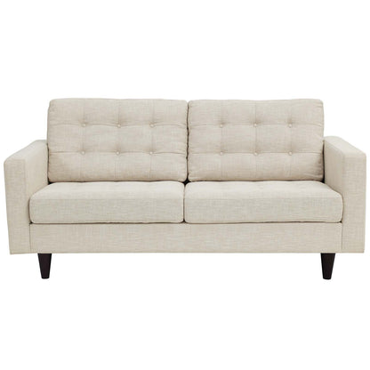 ottomans | CasaFoyer Empress Exquisite Design Tufted Loveseat | Luxurious Cushions | Elegant Armrests | Solid Wood Legs | Floor Protection | Beige | casafoyer.myshopify.com