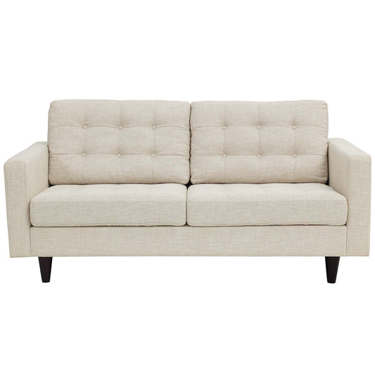 ottomans | CasaFoyer Empress Exquisite Design Tufted Loveseat | Luxurious Cushions | Elegant Armrests | Solid Wood Legs | Floor Protection | Beige | casafoyer.myshopify.com