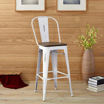 barstools | CasaFoyer Promenade Side Bamboo & Metal Bar Stool | Vintage Steel Finish | Industrial Modern Design | Ideal for Breakfast Nook or Bar Area | Complete Set | casafoyer.myshopify.com