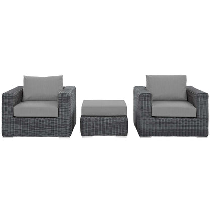 Patio Furniture Sets | Summon Outdoor Patio Sectional Sofa Set | Two-Tone Rattan | Sunbrella Cushions | Aluminum Frame | Perfect for Patio, Backyard, Poolside | casafoyer.myshopify.com