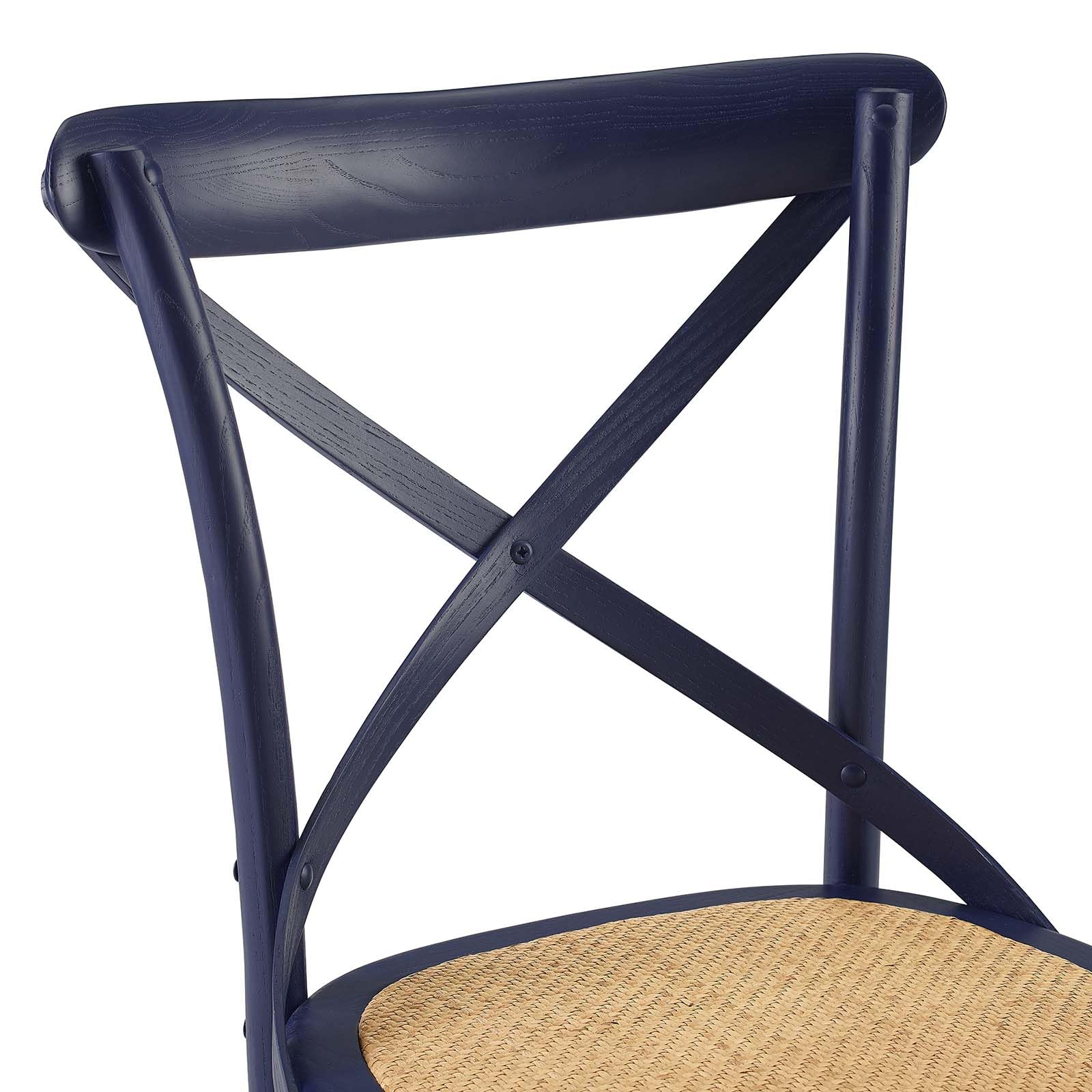 home office desk chairs | CasaFoyer Gear Dining Side Chair | Rustic Charm with Modern Touch | Wooden Backrest, Tapered Legs | Fully Assembled | Ideal for Country Cottages, Rustic Settings, or Urban Dwellings | Midnight Blue | casafoyer.myshopify.com