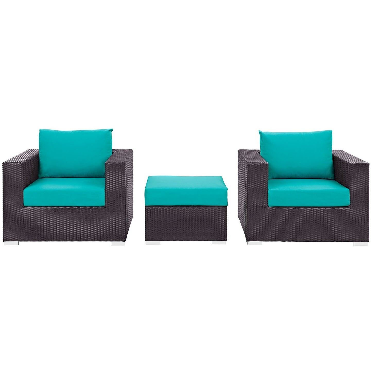 kitchen and dining room sets | CasaFoyer Convene Outdoor Sectional Set | Durable Rattan & Aluminum Frame | Weather-Resistant Cushions | Includes Ottoman & Armchairs | casafoyer.myshopify.com