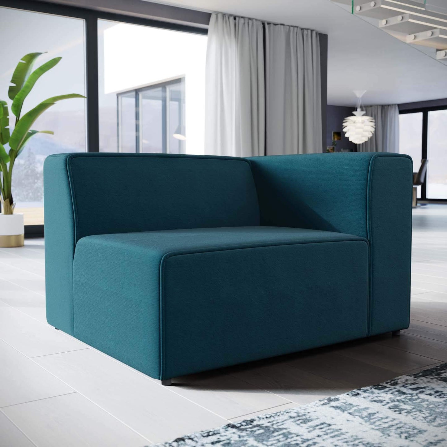 home office desk chairs | CasaFoyer Mingle Modular Sectional Armchair | Comfortable & Stylish Seating | Clutter-Free Space | Plush Foam Padding | Customizable | Polyester Fabric | Durable Plastic Legs | Ideal for Contemporary Living | Blue | casafoyer.myshopify.com