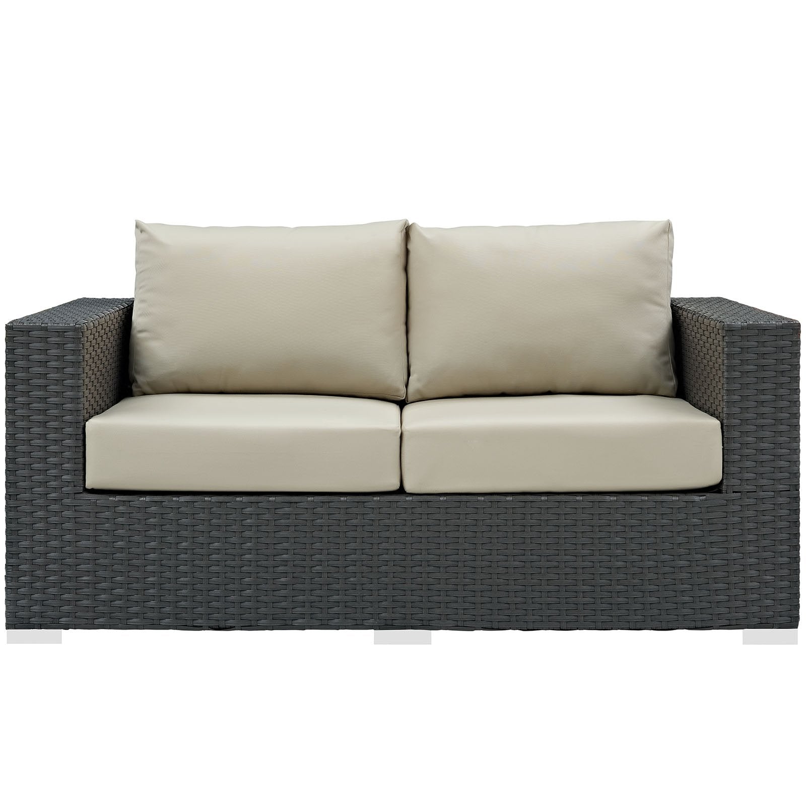 Patio Furniture Sets | Sojourn Outdoor Patio Loveseat | Sunbrella Cushions | Synthetic Rattan | UV Protection | Aluminum Frame | Ideal for Patio, Backyard, Poolside | casafoyer.myshopify.com