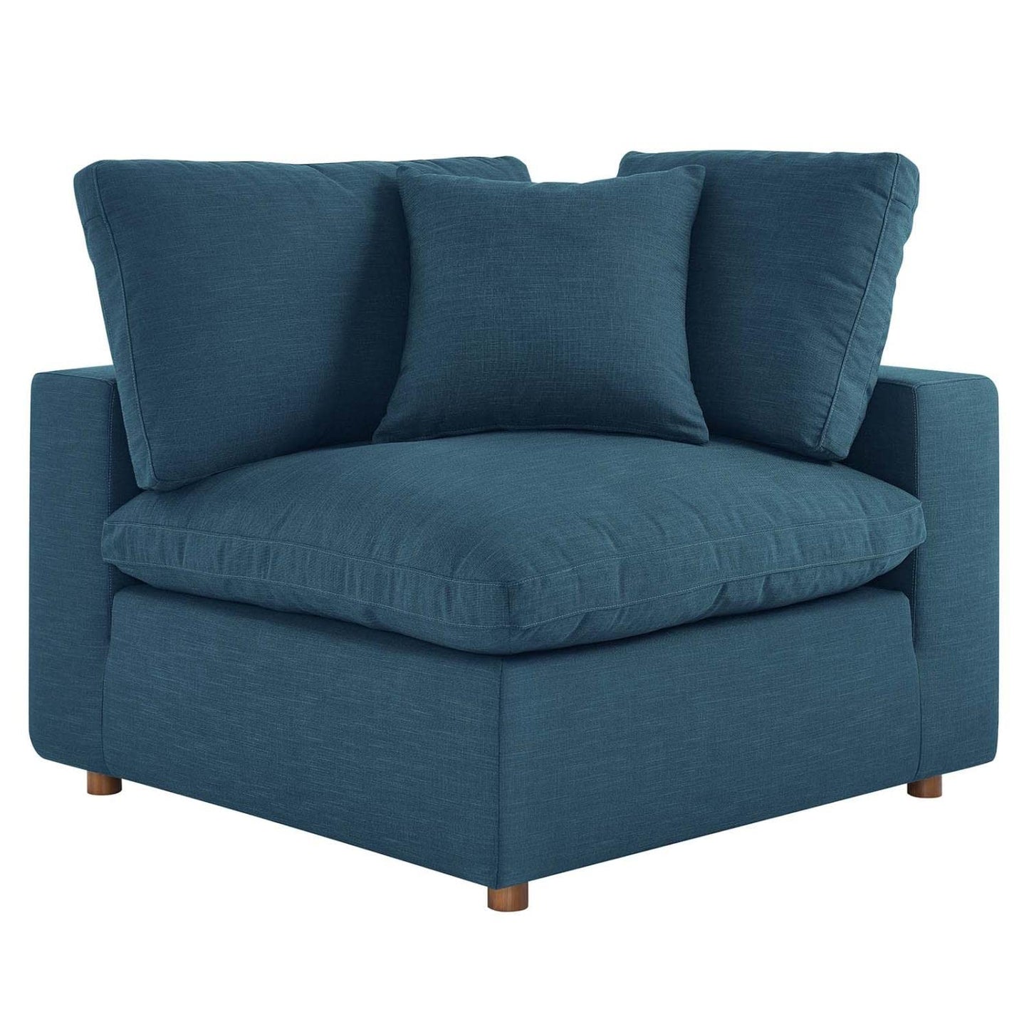 kitchen and dining room sets | CasaFoyer Commix Plush Comfort Sectional Sofa Set - Azure | Solid Wood Construction | Soft Polyester & Linen Upholstery | Down Filled Cushions | 5 Piece Set | casafoyer.myshopify.com