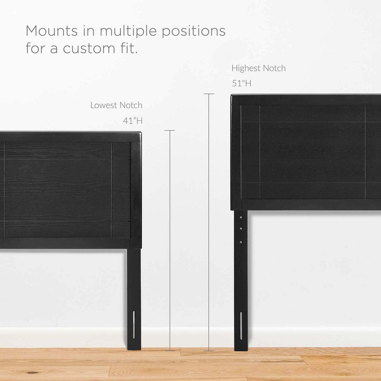 Bed | CasaFoyer Marlee Wood Full Platform Bed | Modern Retro Design | Durable Construction | No Box Spring Needed | Easy Assembly | Black | casafoyer.myshopify.com