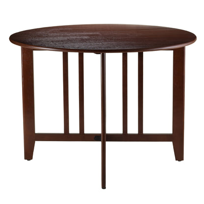 childrens table and chair sets | CasaFoyer Alamo Round Drop Leaf Table Set | 42 Diameter | 4 Chairs | Solid Wood | Walnut Finish | Perfect for Small Spaces | Easy Assembly | casafoyer.myshopify.com