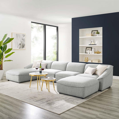 kitchen and dining room sets | CasaFoyer Comprise Upholstered 6-Piece Living Room Set | Ultimate Comfort & Sophistication | Plush Seating | French Piping | Durable Polyester Upholstery | Sturdy Construction | Easy Customization | Light Gray | casafoyer.myshopify.com