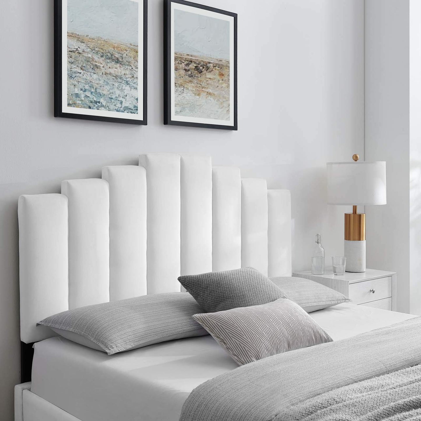 headboards | CasaFoyer Noelle Performance Velvet King/California King Headboard | Opulent Art Deco Style | Stain-Resistant Fabric | Adjustable Height | Cozy Foam Padding | casafoyer.myshopify.com