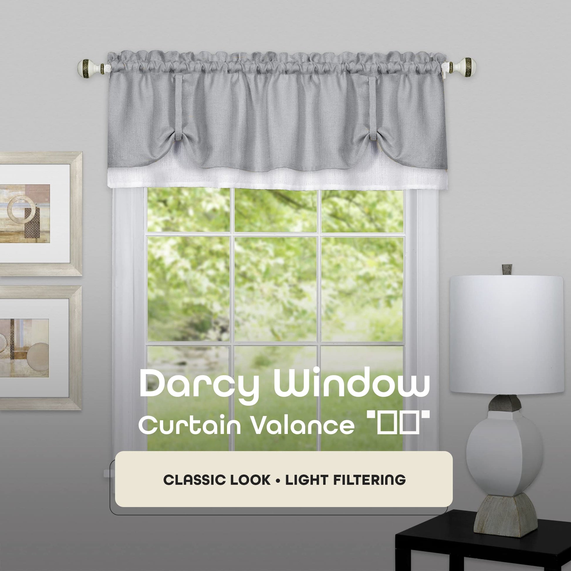 solar panels | CasaFoyer Darcy Window Curtain Valance | Polyester Fabric | 1.5 Rod Pocket | Kitchen Decor | Grey/White | 58x14 | casafoyer.myshopify.com