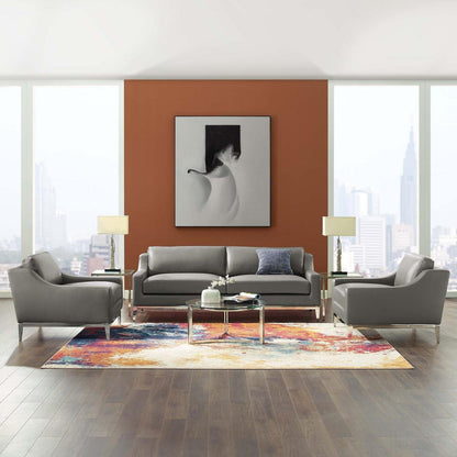 kitchen and dining room sets | CasaFoyer Harness Sofa & 2 Armchair Set | Luxurious Leather Upholstery | Comfortable Foam Cushions | Durable Spring Support | Polished Stainless Steel Frame | Non-Marking Foot Caps | Perfect for Any Room | casafoyer.myshopify.com