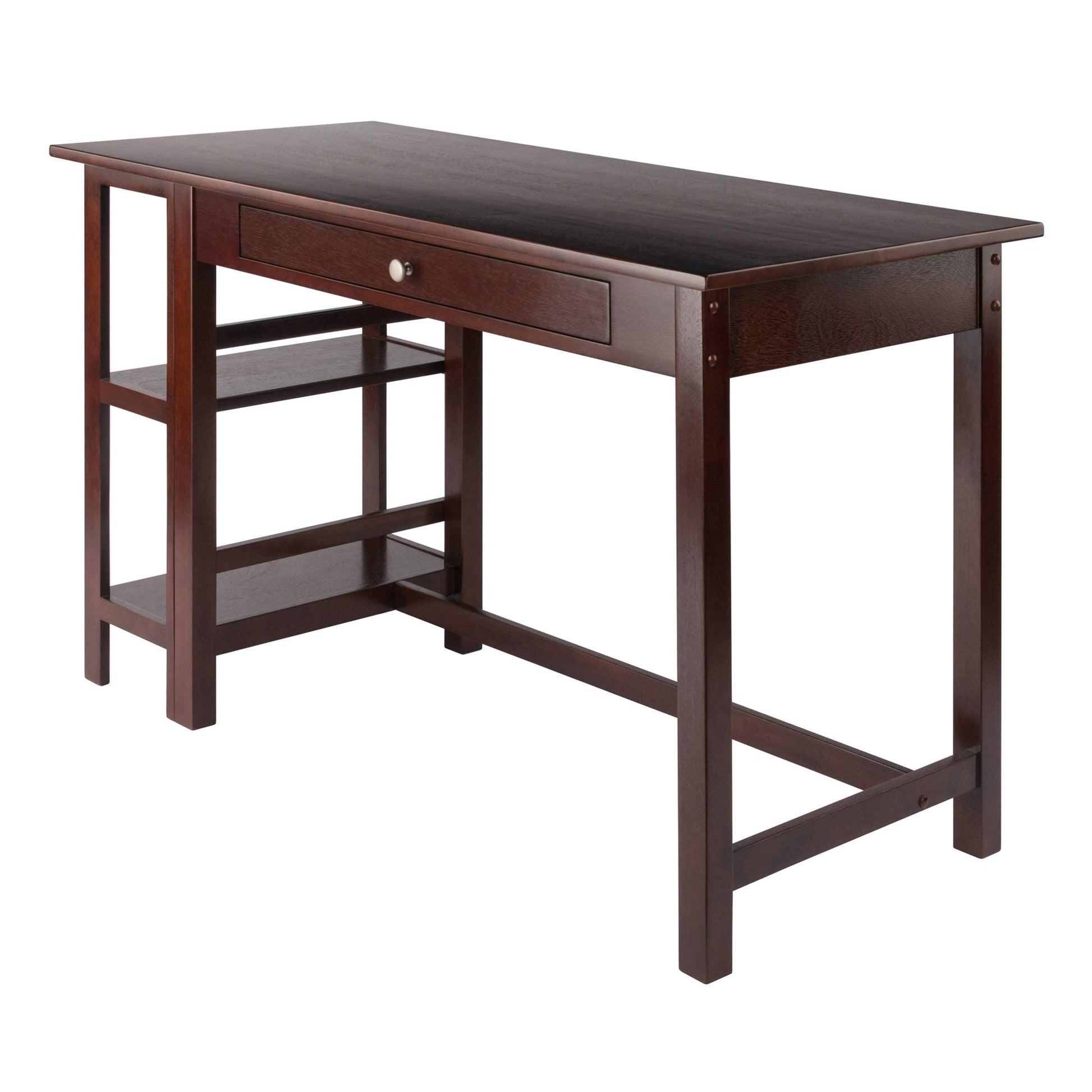 DESK | Ergode Velda Working Desk | Spacious 50W x 24.25D Surface | Side Storage with Drawer | Walnut Finish | Ideal for Home Office, Bedroom, or Den | casafoyer.myshopify.com