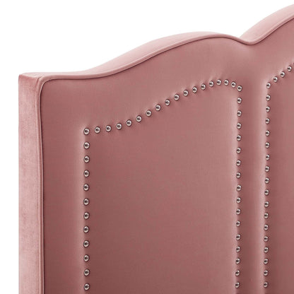 headboards | CasaFoyer Cecilia Performance Velvet King/California King Headboard | Glamorous Deco Style with Nailhead Trim | Stain-Resistant Velvet | Height-Adjustable | Easy Assembly | Teal | casafoyer.myshopify.com