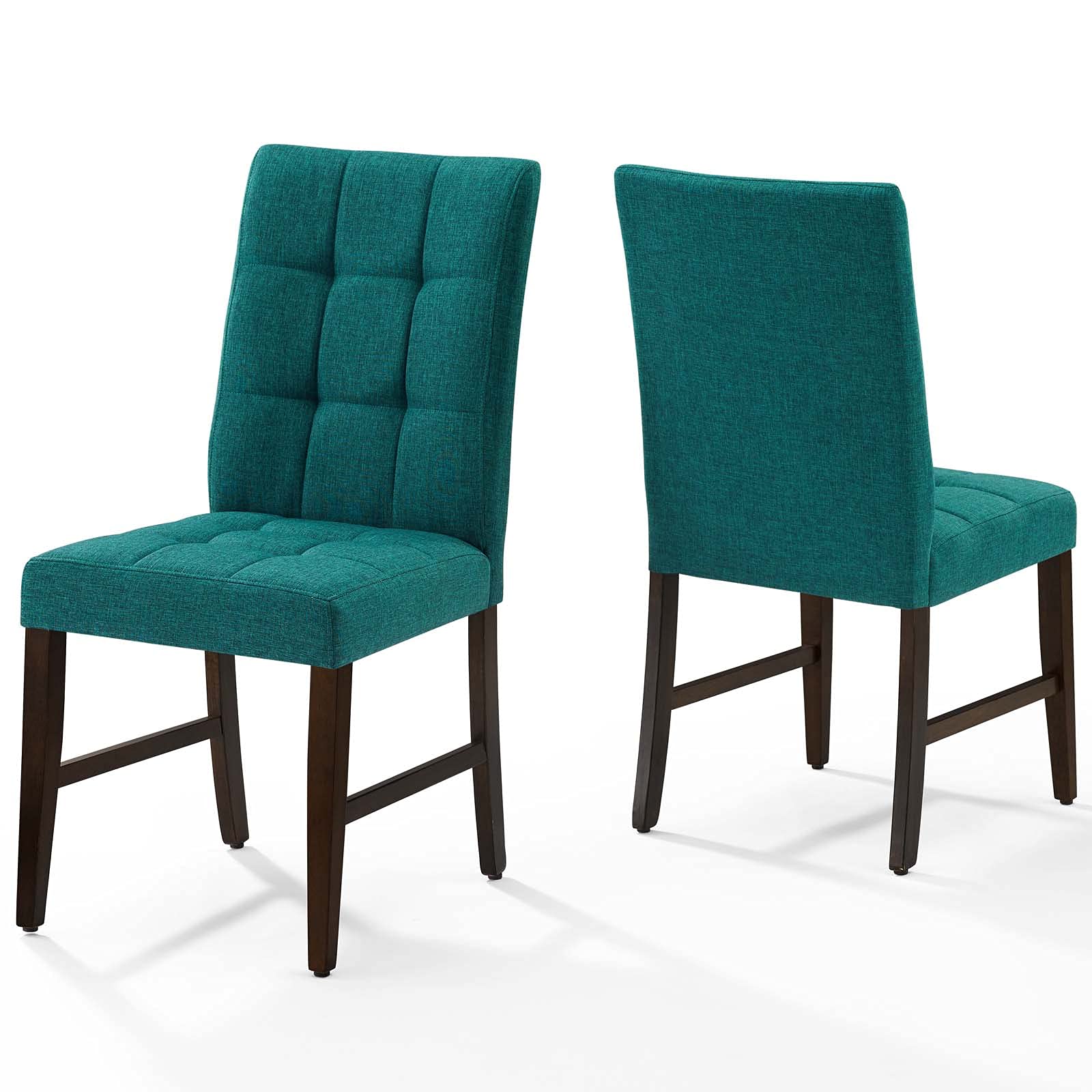 home office desk chairs | CasaFoyer Promulgate Parsons Dining Side Chair Set of 2 | Biscuit Tufted Design | Foam Seat | Solid Wood Frame | Contemporary | Teal | casafoyer.myshopify.com