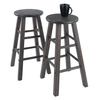 STOOL_SEATING | CasaFoyer  Wood Element Counter Stool Set | Oyster Gray | 2-Pc Set | Solid Wood | 220lbs Weight Capacity | Stable & Stylish | Multiple Finishes | casafoyer.myshopify.com
