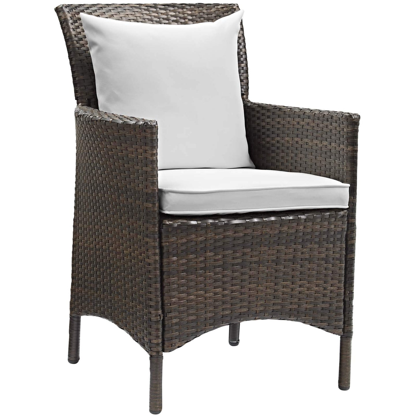 patio bistro sets | CasaFoyer Conduit Outdoor Patio Dining Armchair Set of 4 | Transitional Style | Powder-Coated Aluminum Frames | UV-Resistant Wicker Rattan | Waterproof Cushions | casafoyer.myshopify.com