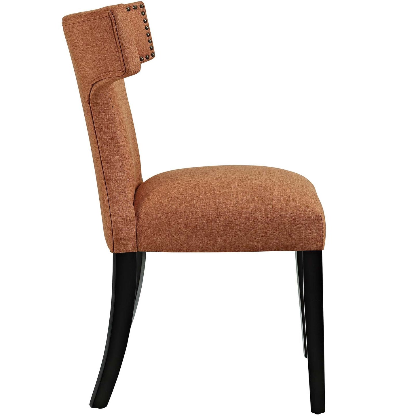 home office desk chairs | CasaFoyer Curve Dining Side Chair | Beautifully Designed | Sleek & Minimalist | Nailhead Trim | Generous Padding | Polyester Fabric Upholstery | Non-Marking Foot Caps | Tapered Wood Legs | Set of 2 | casafoyer.myshopify.com