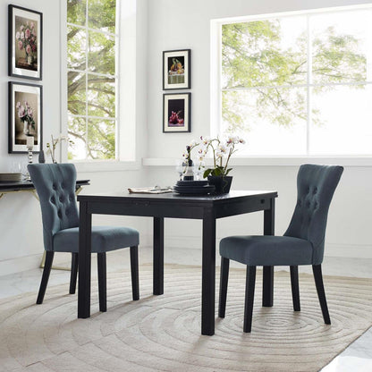 home office desk chairs | CasaFoyer Silhouette Button Tufted Tapered Back Fabric Upholstered Dining Side Chair Set | Elegant & Sophisticated | Comfortable & Stylish | Solid Wood Frame | Set of 2 | casafoyer.myshopify.com