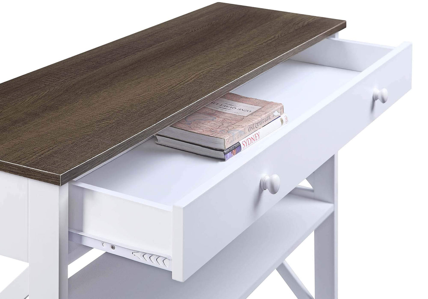 TABLE | Oxford 1 Drawer Console Table with Shelves | Modern X Pattern Design | Concealed Storage Drawer | Versatile & Timeless | From Oxford Collection | casafoyer.myshopify.com
