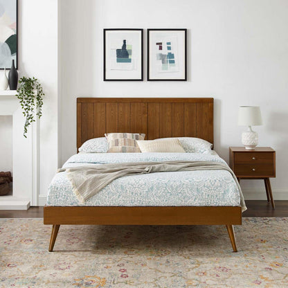 adjustable bed bases | CasaFoyer Alana Wood Queen Platform Bed | Mid-Century Design | Durable Construction | No Box Spring Needed | Walnut Finish | casafoyer.myshopify.com