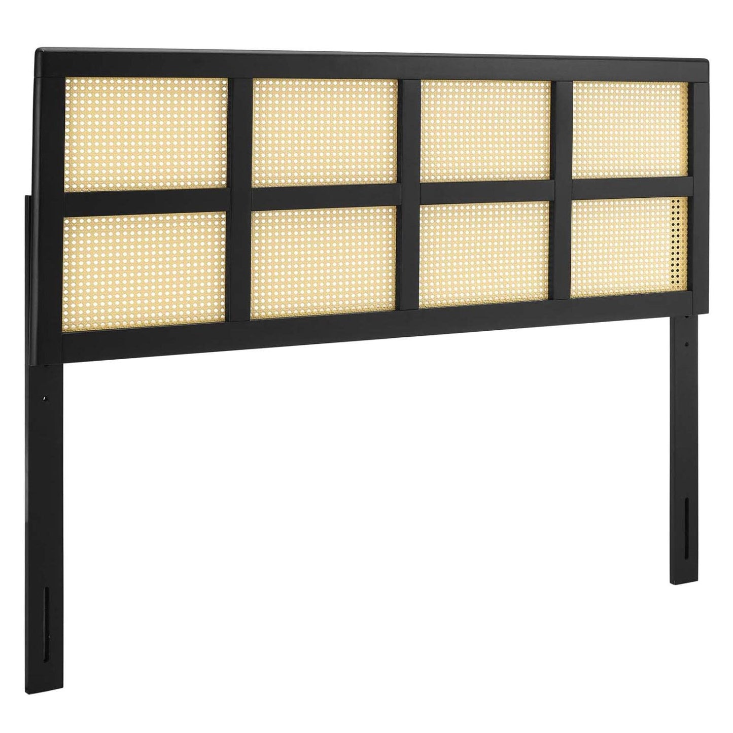 Bed | CasaFoyer Luana Cane Woven Rattan Queen Headboard | Mid-Century Modern Style | Organic Aesthetic | Solid Rubberwood | Customizable | Easy Assembly | casafoyer.myshopify.com