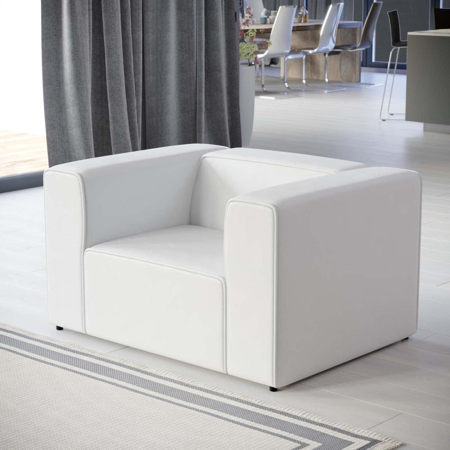 home office desk chairs | CasaFoyer Mingle Vegan Leather Armchair | Ultimate Comfort & Style | Spacious Seating | Dense Foam Padding | Adjustable Design | Vegan Leather Upholstery | Elegant Piping Details | Sturdy Plastic Legs | Ideal for Modern Décor | casafoyer.myshopify.com